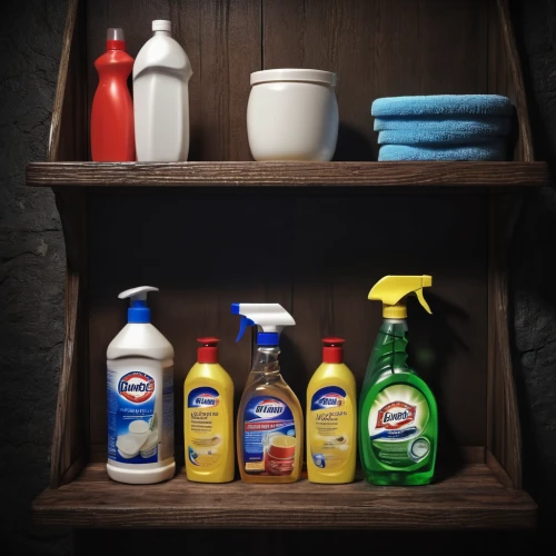 household cleaning supply,cleaning supplies,bathroom cabinet,cleaning service,cleaning station,toiletries,personal care,drain cleaner,laundry detergent,household supply,cupboard,home fragrance,body hygiene kit,disinfectant,cleaning conditioner,antibacterial protection,housework,cleaning woman,the shelf,still life photography,Photography,General,Realistic