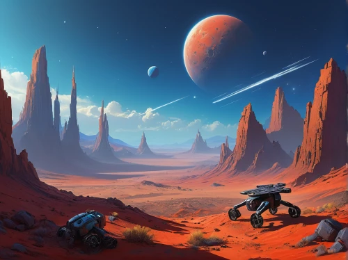 futuristic landscape,desert planet,lunar landscape,red planet,alien planet,sci fiction illustration,moon valley,desert landscape,alien world,desert desert landscape,planet mars,valley of the moon,dune landscape,fantasy landscape,space art,barren,terraforming,exoplanet,mission to mars,desert background,Conceptual Art,Sci-Fi,Sci-Fi 22