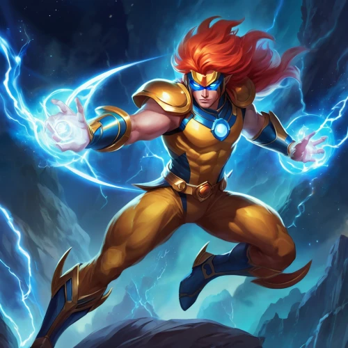 thundercat,electro,power icon,thunderbolt,god of thunder,lightning bolt,flash unit,nova,symetra,starfire,lightning,strom,zeus,wind warrior,firestar,electrified,cleanup,electric charge,zodiac sign leo,high volt,Illustration,Realistic Fantasy,Realistic Fantasy 01