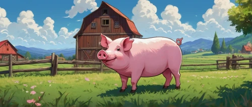piglet barn,farmstead,farm background,barnyard,farm animals,farm animal,wool pig,pasture,red barn,farmyard,domestic pig,pastures,farm,pig,piglet,barn,hay farm,lucky pig,kawaii pig,countryside,Illustration,Realistic Fantasy,Realistic Fantasy 42