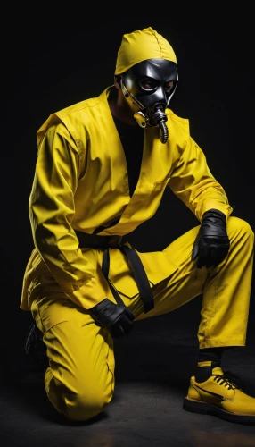 hazmat suit,high-visibility clothing,protective clothing,protective suit,dry suit,personal protective equipment,yellow jumpsuit,rain suit,respiratory protection,coveralls,respirator,civil defense,yellow jacket,respirators,jumpsuit,fluoroethane,workwear,yellow,ppe,asbestos,Photography,General,Realistic