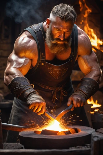 blacksmith,dwarf cookin,iron-pour,tinsmith,iron pour,splitting maul,forge,steelworker,barbarian,metalsmith,wood shaper,fire background,smelting,fire master,dane axe,anvil,fire artist,iron,foundry,cooking salt,Art,Artistic Painting,Artistic Painting 03