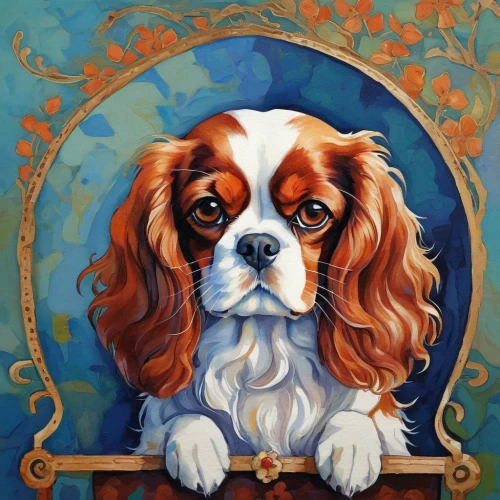 king charles spaniel,cavalier king charles spaniel,cavalier,kooikerhondje,shih tzu,japanese chin,tibetan spaniel,spaniel,american cocker spaniel,french spaniel,cocker spaniel,english cocker spaniel,picardy spaniel,welsh springer spaniel,pet portrait,german spaniel,st. bernard,lhasa apso,russian spaniel,st bernard,Illustration,Abstract Fantasy,Abstract Fantasy 07