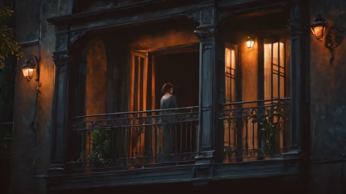 paris balcony,evening atmosphere,balcony,romantic scene,girl on the stairs,blue jasmine,in the evening,balconies,night scene,shutters,the evening light,summer evening,watercolor paris balcony,birdcage,girl walking away,fire escape,before the dawn,doll's house,before dawn,night light,Photography,General,Fantasy