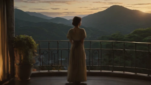 overlook,girl in a long dress from the back,tiana,girl in a long dress,rapunzel,mulan,long dress,evening dress,woman silhouette,arrival,sound of music,beauty scene,with a view,the silhouette,blue jasmine,a girl in a dress,accolade,the horizon,ball gown,bridal veil,Photography,General,Natural
