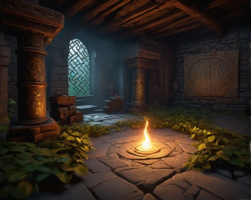 fireplaces,collected game assets,hearth,fireplace,witch's house,the threshold of the house,3d render,visual effect lighting,dandelion hall,dungeon,dungeons,threshold,hall of the fallen,fire place,devilwood,3d rendered,terracotta tiles,ancient house,apothecary,candlemaker,Illustration,Abstract Fantasy,Abstract Fantasy 18