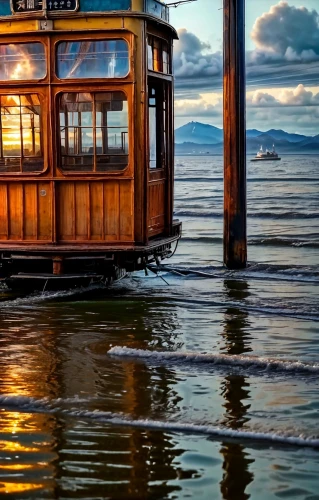 water taxi,ferryboat,cable car,cable cars,old wooden boat at sunrise,floating huts,federsee pier,cablecar,floating restaurant,houseboat,taxi boat,san francisco bay,ferry boat,lake constance,gondolas,water bus,inle lake,vancouver island,wooden boat,paddle steamer