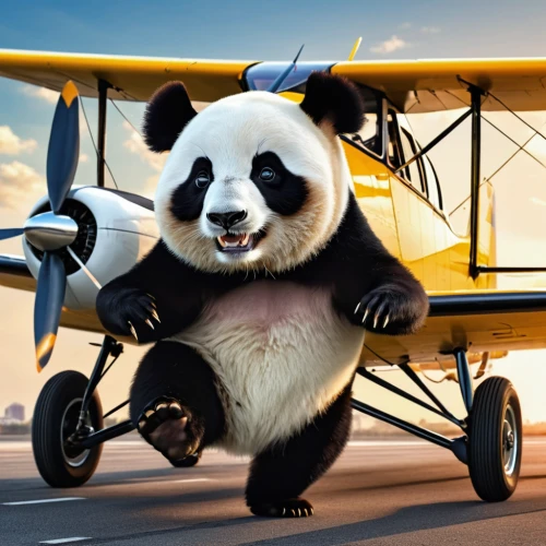 chinese panda,panda,giant panda,air new zealand,china southern airlines,biplane,pandas,bi plane,panda bear,kawaii panda,aerobatics,ultralight aviation,pubg mascot,french tian,lun,shaanxi y-9,pandabear,triplane,hanging panda,sport aircraft,Photography,General,Realistic