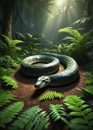 green snake,boa constrictor,serpent,anaconda,green tree snake,african house snake,pointed snake,tree snake,water snake,burmese python,constrictor,green mamba,grass snake,snake charming,snake,rock python,brown snake,smooth greensnake,glossy snake,digital compositing,Conceptual Art,Daily,Daily 32