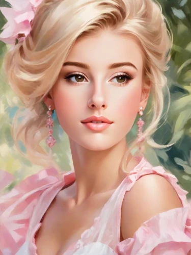 romantic portrait,romantic look,fantasy portrait,dahlia pink,portrait background,pink beauty,elsa,barbie,peach rose,pink dahlias,rose flower illustration,girl in flowers,rosa 'the fairy,peony pink,eglantine,pink magnolia,femininity,magnolia,fairy tale character,pink floral background