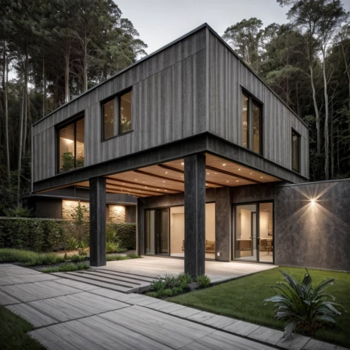timber house,modern house,wooden house,modern architecture,house in the forest,folding roof,inverted cottage,cubic house,metal cladding,dunes house,frame house,cube house,eco-construction,landscape design sydney,residential house,metal roof,slate roof,house shape,wooden construction,wooden decking