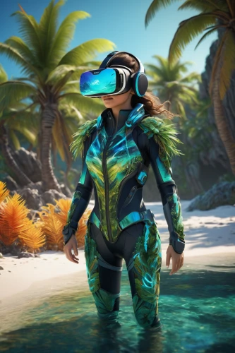 immersion,aquanaut,divemaster,scuba,neottia nidus-avis,exploration of the sea,vr,snorkel,diving mask,vr headset,visor,virtual,sea devil,ocean background,ocean paradise,riptide,coral guardian,scuba diving,virtual reality,swimming goggles,Illustration,Paper based,Paper Based 13