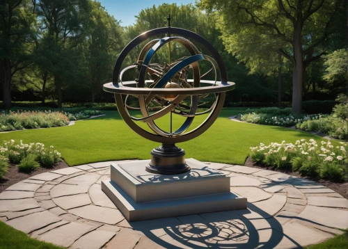 armillary sphere,yard globe,sundial,sun dial,globe flower,orrery,mother earth statue,world clock,garden sculpture,3d model,mobile sundial,copernican world system,gyroscope,garden decoration,traffic circle,terrestrial globe,garden logo,3d render,garden decor,lawn ornament,Art,Artistic Painting,Artistic Painting 22