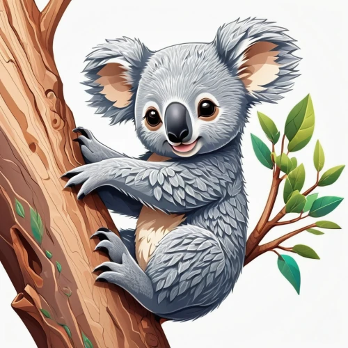 koala,cute koala,koalas,eucalyptus,koala bear,sleeping koala,marsupial,tree sloth,pygmy sloth,loris,madagascar,slow loris,treetop,australian wildlife,mouse lemur,he is climbing up a tree,gum trees,lemur,anthropomorphized animals,kids illustration,Unique,3D,Isometric