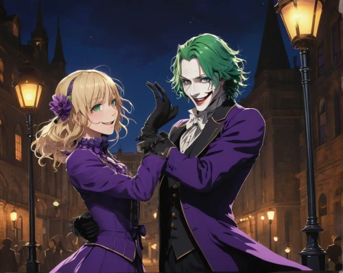 vampires,joker,prince and princess,couple goal,halloween costumes,beautiful couple,gothic portrait,violet family,halloween banner,husband and wife,masquerade,them,wiz,vamps,waltz,wife and husband,undead,reizei,nightshade family,gothic,Conceptual Art,Daily,Daily 14