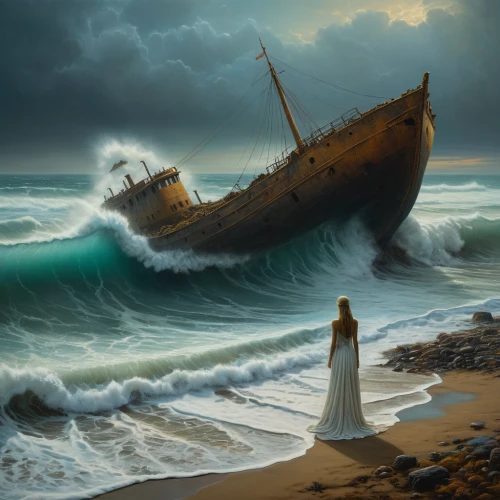 shipwreck,the wreck of the ship,sea storm,ship wreck,noah's ark,el mar,the wreck,god of the sea,fantasy picture,the day sank,sunken ship,sea fantasy,tour to the sirens,the storm of the invasion,sewol ferry disaster,sinking,sewol ferry,stranded,seafarer,poseidon,Photography,General,Fantasy