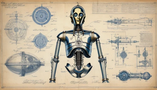 anatomical,skeletal structure,biomechanical,droid,human body anatomy,medical concept poster,blueprint,endoskeleton,skeleton,human anatomy,vintage skeleton,skeletal,exoskeleton,cybernetics,sci fiction illustration,anatomy,medical illustration,pioneer 10,c-3po,humanoid,Unique,Design,Blueprint