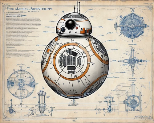 bb8-droid,bb-8,bb8,millenium falcon,droid,r2-d2,r2d2,droids,vector infographic,barometer,spacecraft,star line art,to scale,radio-controlled toy,sci fiction illustration,starwars,cg artwork,blueprint,sci fi,star ship,Unique,Design,Blueprint