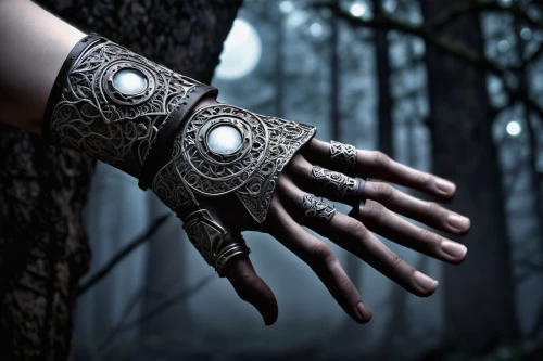 formal gloves,bicycle glove,the enchantress,skeleton hand,adornments,divination,shamanism,rings,sorceress,gothic fashion,mehendi,biomechanical,gauntlet,runes,amulet,grave jewelry,artistic hand,ring jewelry,female hand,old hands,Illustration,Black and White,Black and White 11