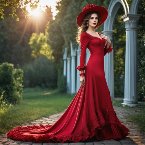 red gown,lady in red,man in red dress,evening dress,ball gown,girl in a long dress,girl in red dress,red russian,red cape,miss circassian,bridal clothing,vintage dress,victorian lady,wedding gown,red tunic,overskirt,bridal dress,wedding dresses,gown,quinceanera dresses,Photography,General,Realistic