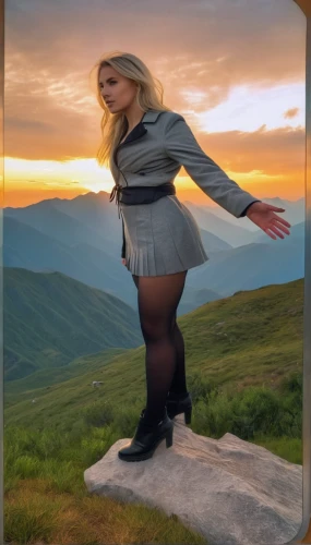 heidi country,angel of the north,mountain top,hills,mountain fink,skort,mountain hiking,image manipulation,the blonde photographer,the hills,celtic woman,mountain climber,lori mountain,digital compositing,annemone,mountain boots,image editing,mountain climbing,georgia,hiking,Photography,General,Realistic