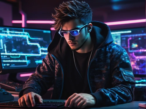 cyber glasses,man with a computer,cyber,hacker,coder,cyberpunk,computer freak,hacking,dj,cyber crime,night administrator,computer code,computer addiction,blur office background,cybersecurity,cyber security,computer business,lan,code geek,programmer,Photography,Documentary Photography,Documentary Photography 18