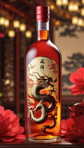 japanese whisky,chinese dragon,bottle fiery,flame spirit,oriental painting,dragon fire,happy chinese new year,dragon li,wuchang,chinese style,chinese cinnamon,golden dragon,zui quan,dragon boat,spring festival,saranka,bourbon rose,liqueur,aniseed liqueur,rose wine,Photography,General,Realistic