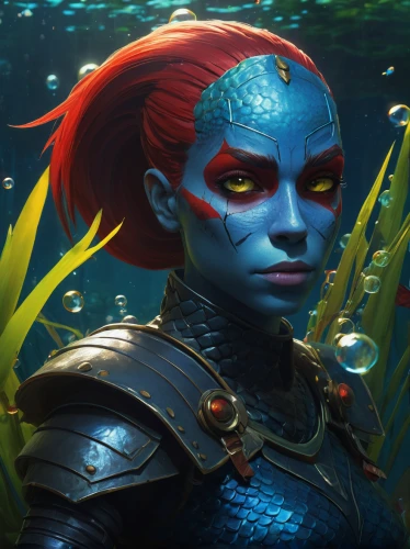 merfolk,mystique,blue enchantress,fantasy portrait,aquatic herb,aquanaut,nami,underwater background,rusalka,jaya,blue fish,fjord,mermaid vectors,fish-surgeon,aquatic,god of the sea,underwater fish,kadala,avatar,fantasy art,Illustration,Realistic Fantasy,Realistic Fantasy 28