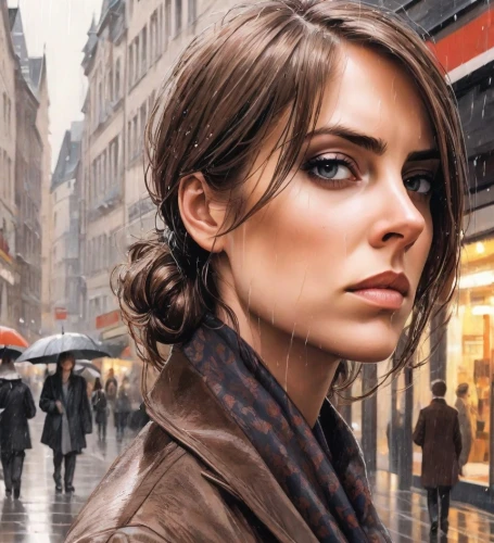city ​​portrait,world digital painting,photoshop manipulation,romantic portrait,portrait photographers,the girl at the station,girl portrait,chignon,romantic look,woman portrait,young woman,woman thinking,oil painting on canvas,women's cosmetics,girl walking away,young model istanbul,woman face,women's eyes,girl in a long,woman shopping,Digital Art,Comic