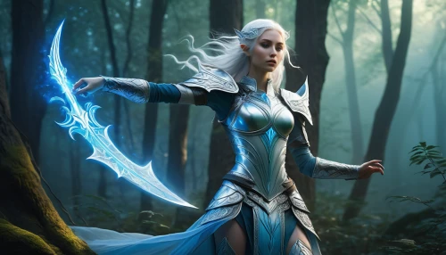 blue enchantress,dark elf,sorceress,elven,the enchantress,druid,fantasy picture,fantasy woman,fantasy art,dryad,male elf,show off aurora,fantasy portrait,tiber riven,female warrior,ice queen,summoner,runes,priestess,mage,Conceptual Art,Sci-Fi,Sci-Fi 07