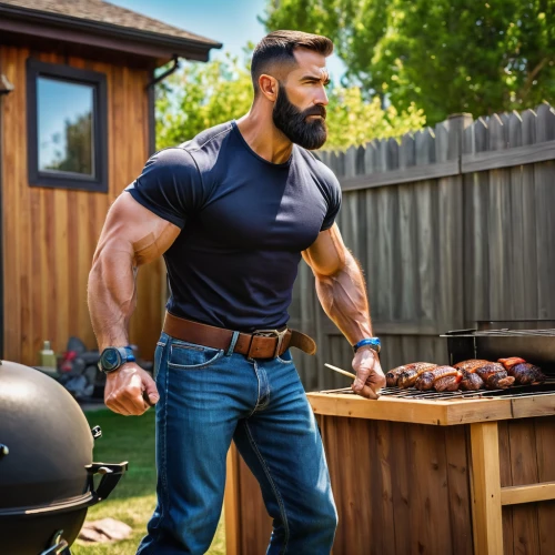 barbeque,barbeque grill,grilling,bbq,outdoor grill,pork barbecue,barbecue,lumberjack,gardener,barbecue grill,outdoor cooking,lumberjack pattern,garden work,outdoor grill rack & topper,brawny,meat hammer,men chef,garden tool,meat cutter,body-building,Art,Classical Oil Painting,Classical Oil Painting 30