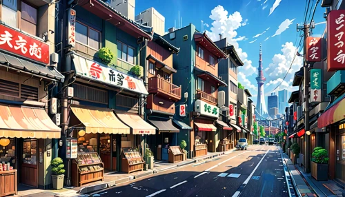 shopping street,watercolor shops,colorful city,world digital painting,china town,asakusa,izakaya,convenience store,chinatown,street scene,ginza,japanese background,narrow street,japan landscape,shinjuku,tokyo city,anime japanese clothing,city scape,tsukemono,tokyo,Anime,Anime,Traditional