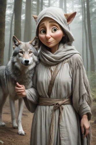 laika,little red riding hood,red riding hood,biblical narrative characters,girl with dog,russo-european laika,west siberian laika,european wolf,east siberian laika,the good shepherd,wolf couple,digital compositing,two wolves,canidae,woodland animals,wolf bob,fairy tale character,fantasy picture,fairytale characters,wolf in sheep's clothing,Photography,Realistic