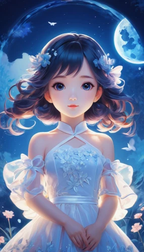 fairy tale character,blue moon rose,moonflower,fairy galaxy,starry sky,little girl fairy,mystical portrait of a girl,white rose snow queen,moonlit,moonlit night,fairy queen,forget me not,cinderella,moonlight,child fairy,the girl in nightie,forget-me-not,white winter dress,night-blooming jasmine,moonbow,Photography,Artistic Photography,Artistic Photography 07