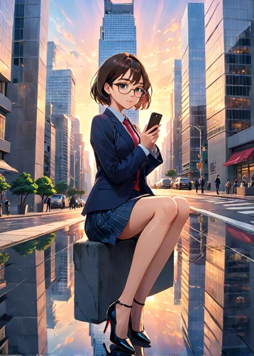 anime cartoon,anime 3d,kotobukiya,anime japanese clothing,wonder,city trans,girl sitting,city ​​portrait,detective conan,holding ipad,tokyo city,newscaster,cg artwork,sitting,cityscape,anime,shinjuku,shibuya,big city,mako,Anime,Anime,Traditional