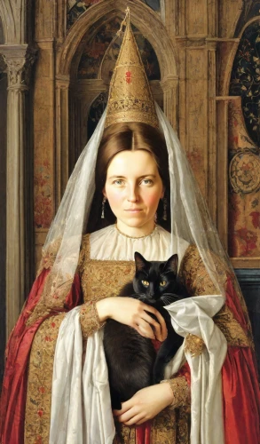 gothic portrait,portrait of christi,napoleon cat,cat european,woman holding pie,the prophet mary,priest,cat image,nuncio,portrait of a woman,metropolitan bishop,portrait of a girl,cat sparrow,bishop,hieromonk,girl with dog,priestess,praying woman,the order of cistercians,saint nicolas,Digital Art,Classicism