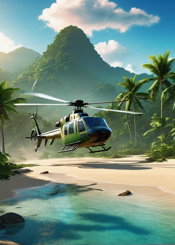 rescue helipad,south pacific,bell 206,eurocopter,seychelles,bell 214,rotorcraft,flying island,helicopters,helicopter,helipad,bell 212,hiller oh-23 raven,tropical island,tropics,bell 412,seaplane,helicopter pilot,moorea,tropical beach,Illustration,American Style,American Style 05