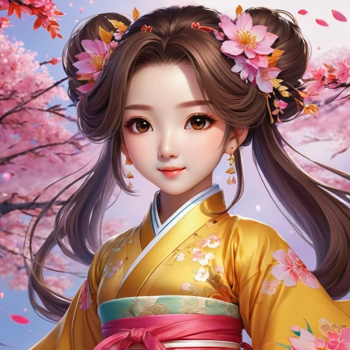 hanbok,plum blossoms,japanese sakura background,spring festival,plum blossom,sakura blossom,mukimono,peach blossom,ao dai,sakura blossoms,oriental princess,wuchang,apricot blossom,autumn cherry blossoms,kimono,sakura background,cherry blossoms,blossoms,sakura flower,geisha,Illustration,Japanese style,Japanese Style 02