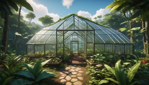 greenhouse cover,greenhouse,conservatory,palm house,greenhouse effect,leek greenhouse,terrarium,flower dome,the palm house,tropical house,biome,winter garden,banana trees,vegetable garden,botanical frame,botanical square frame,tropical jungle,exotic plants,garden of plants,tropical greens,Illustration,Retro,Retro 17