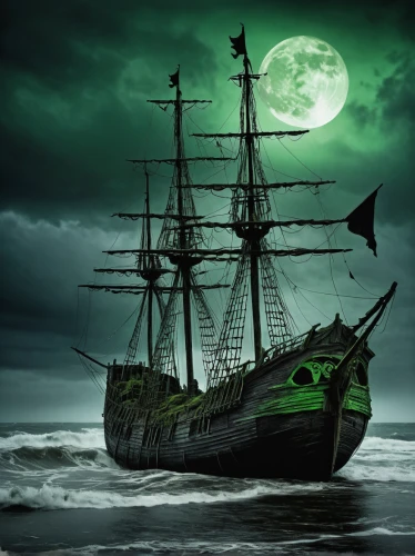 green sail black,ghost ship,sea sailing ship,sailing ship,galleon ship,arklow rogue,pirate ship,sail ship,galleon,full-rigged ship,east indiaman,patrol,sailing ships,sailing vessel,tallship,green aurora,steam frigate,old ship,trireme,longship,Photography,Artistic Photography,Artistic Photography 13