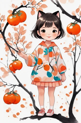 persimmons,autumn background,persimmon tree,autumn theme,persimmon,autumn cupcake,pumpkin autumn,tangerine tree,seasonal autumn decoration,autumn icon,autumn decoration,autumn leaves,autumn fruits,halloween vector character,peach tree,round autumn frame,autumn tree,orange tree,transparent background,autumn pattern,Illustration,Japanese style,Japanese Style 01