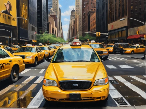 new york taxi,yellow cab,yellow taxi,taxi cab,cab driver,taxicabs,yellow car,cabs,taxi,taxi sign,taxi stand,new york streets,newyork,oil painting on canvas,nissan sentra,city car,new york,pedestrian,david bates,ny,Photography,General,Natural