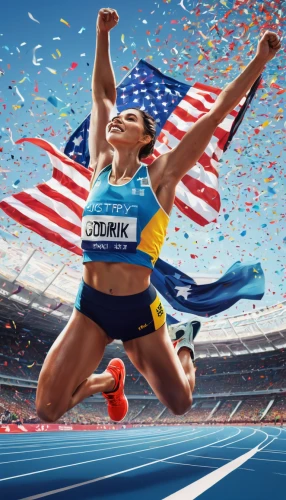 olympiaturm,sprint woman,decathlon,the sports of the olympic,2016 olympics,heptathlon,olympic summer games,record olympic,nordic combined,female runner,chelidonium,finish line,olympic,summer olympics 2016,rio 2016,long-distance running,track and field athletics,olympic gold,tumbling (gymnastics),middle-distance running,Conceptual Art,Oil color,Oil Color 07