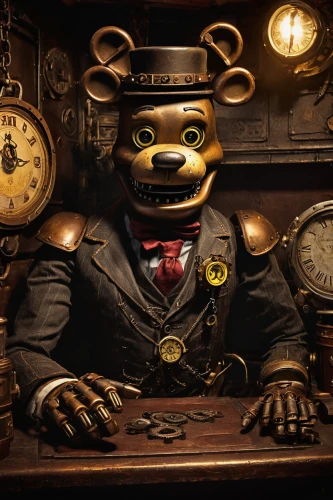 watchmaker,steampunk,mousetrap,3d teddy,clockmaker,mouse trap,conductor,play escape game live and win,mayor,scandia bear,anthropomorphized animals,jigsaw,clockwork,gambler,jigsaw puzzle,banker,live escape game,suit actor,anthropomorphic,butler,Illustration,Realistic Fantasy,Realistic Fantasy 13