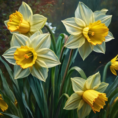 daffodils,yellow daffodils,yellow daffodil,the trumpet daffodil,daffodil,jonquils,narcissus pseudonarcissus,tulipa sylvestris,spring bloomers,narcissus,yellow tulips,daf daffodil,easter lilies,narcissus of the poets,jonquil,avalanche lily,daffodil field,spring flowers,tulipa,spring equinox,Conceptual Art,Fantasy,Fantasy 05