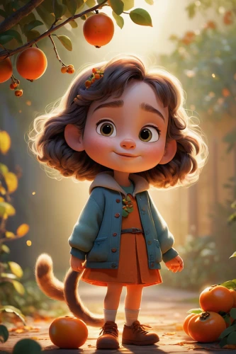 agnes,clementine,oranges,girl picking apples,cute cartoon character,tangerines,kumquat,pumpkin autumn,half of the oranges,mirabelles,jaffa,orange tree,minneola,kumquats,mirabelle tree,merida,loquat,marmalade,mandarin oranges,acorns,Illustration,Children,Children 01