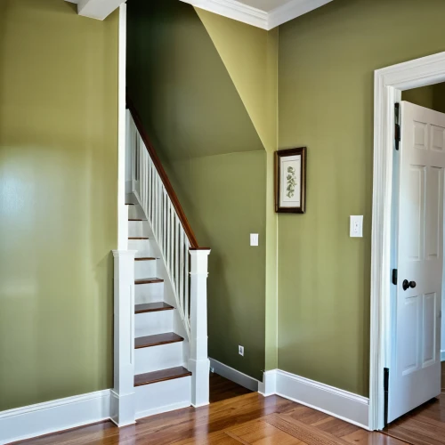 house painter,hallway space,wooden stair railing,outside staircase,wall,house painting,winding staircase,hardwood floors,wall plaster,search interior solutions,gold stucco frame,stairwell,stucco wall,laminate flooring,wood flooring,wall paint,door trim,stucco frame,circular staircase,home interior,Photography,General,Realistic