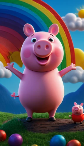 rainbow pencil background,raimbow,rainbow background,piglet,pot of gold background,suckling pig,pig,kawaii pig,lucky pig,agnes,gay pride,piggy,rainbow,rainbow rabbit,porker,pride parade,children's background,pot-bellied pig,piggybank,rainbow color balloons,Photography,General,Fantasy