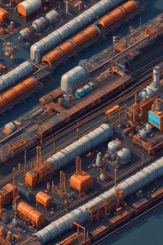 industrial tubes,refinery,container terminal,oil barrels,heavy water factory,industrial plant,industrial landscape,ore-bulk-oil carrier,cargo port,industrial area,pipelines,industries,oil flow,petrochemical,chemical plant,oil platform,factories,oil industry,container port,steel mill,Illustration,Realistic Fantasy,Realistic Fantasy 24