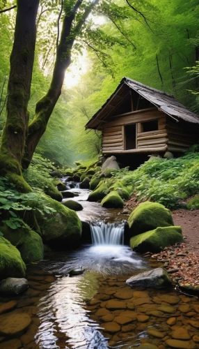 japan landscape,house in the forest,beautiful japan,ryokan,japanese architecture,japan garden,small cabin,water mill,log home,summer cottage,kyoto,japan,shirakawa-go,log cabin,house in mountains,green landscape,home landscape,the cabin in the mountains,autumn in japan,germany forest,Photography,General,Realistic